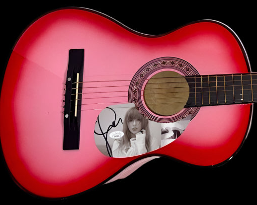 Taylor Swift Signed Pink Guitar - JSA COA #05